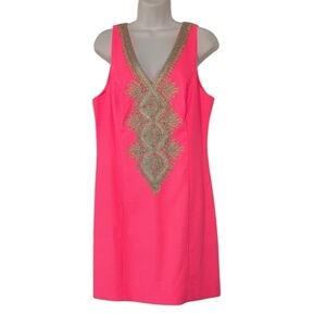 LILLY PULITZER Pink Dress with Gold Accents